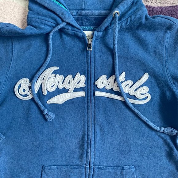 Dark Blue Aeropostale Zip Up Hoodie - Picture 2 of 3